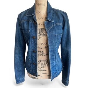 Carbon Vintage Button Front Long Sleeve Denim Jean Jacket Women’s Size P GUC